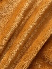 女小童3D耳朵設計毛茸茸連帽衫和褲子 - 巧克力棕 - 查看 3