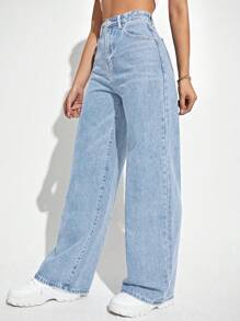 SHEIN ICON High Waist Wide Leg Jeans