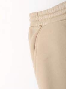 Aesthetic Post 美学邮报——男士字母印花保暖卫衣两件套 - 杏色 - 查看 6