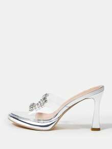 SheIn SXY Đúng mốt Của phụ nữ Dép xăng đan - Bạc - Xem 2