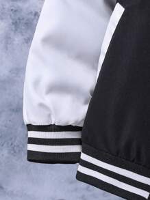 SHEIN 男大童字母圖案雙色夾克和褲子無連帽衫 - 白色 - 查看 5