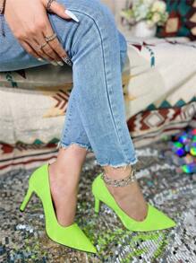Women's High Heels Elegant Solid Color Pumps - Green - View 6