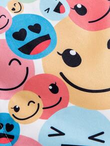 SHEIN 女小童卡通圖案毛絨內襯連帽外套