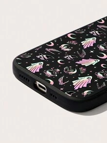 ROMWE Goth Funda para móvil con dibujos animados de cráneo & estampado de fantasma - Multicolor - Ver 3