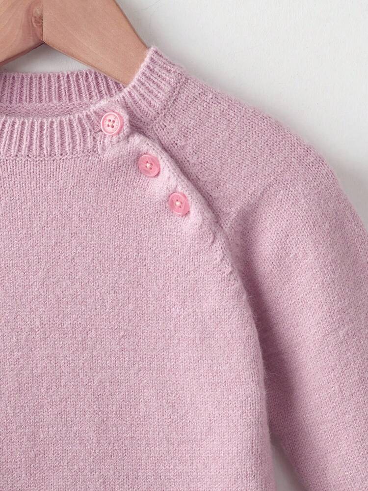 Baby Girl Raglan Sleeve Ruffle Hem Sweater & Knit Pants