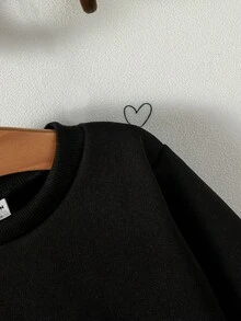 男嬰卡通圖案運動衫 - 黑色 - 查看 3