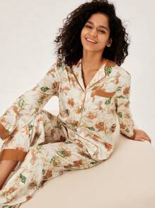 LUVLETTE Conjunto de pijama de satén - Multicolor - Ver 5