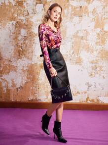 MOTF PREMIUM 垂墜圖案V領 - 彩色 - 查看 8