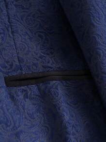 Manfinity Mode Men's Jacquard Shawl Collar Blazer - Navy Blue - View 6