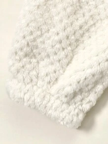 SHEIN Unity 翻蓋細節落肩袖法蘭絨夾克 - 杏色 - 查看 5