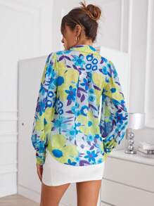 SHEIN Clasi 滿版印花前紐扣襯衫 - 彩色 - 查看 6