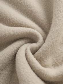 SHEIN EZwear Đồ họa Chữ cái Dây rút Lót nhiệt Hoodie - Màu Khaki - Xem 4