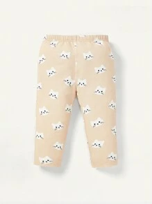 Cozy Pixies 女嬰卡通圖案毛絨套頭衫和褲子