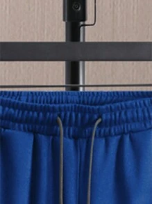 Manfinity EMRG Bộ quần jogger và áo hoodie có dây rút hình mặt cười hoạt hình cho nam - Màu xanh lam - Xem 7