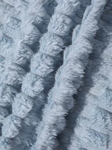 ROMWE MEN Street Life Men Letter Embroidery Zip Up Teddy Jacket, For Fall Winter - Blue - View 4