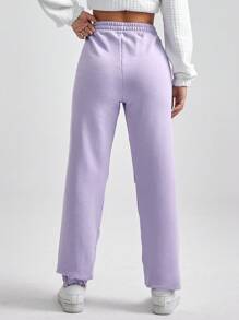 EURMUSE Women's Pleated Sweatpants - Purple - View 2