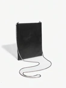 SHEIN ICON Mini閃爍鑽石裝飾的單肩包 - 黑色 - 查看 4