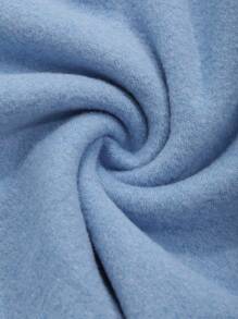 DAZY Chất rắn Vòng cổ Áo phông Crop - Màu xanh nhạt - Xem 4