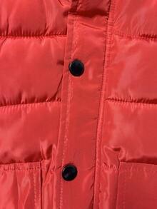 SHEIN Áo khoác có mũ trùm đầu có mũ trùm đầu cho cô gái trẻ Zip Up - Đỏ - Xem 5