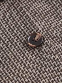 SHEIN MOD In Houndstooth Nút phía trước Đầm Tổng thể Without Tee - màu nâu - Xem 4