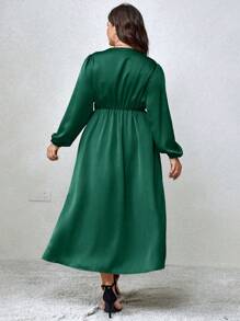 SHEIN Clasi 大碼連身裙 - 墨綠色 - 查看 2