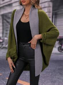 SHEIN LUNE 双色蝙蝠袖开衫 - 彩色 - 查看 3