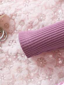 Baby Girls' Ruffle Trimmed Bowknot & Flower Printed Dress - White - View 6