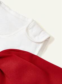 1pc Soft And Comfortable Baby Sleeping Bag With Bow - Red and White - View 5