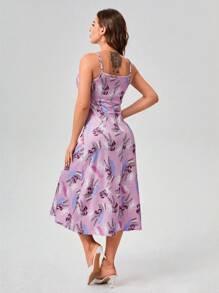 SHEIN Unity 熱帶圖案吊帶洋裝 - 彩色 - 查看 2