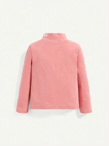 Cozy Pixies Baby Girl 2pcs Letter Graphic Mock Neck Tee - Black - View 5