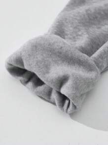 INAWLY Half Zip Kangaroo Pocket Sweatshirt - Grey - View 7