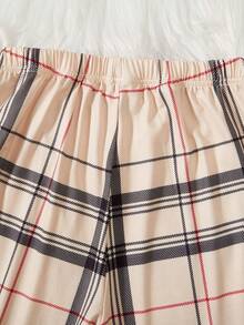 SHEIN Perso Play Tween Boy Bear Print Pullover & Plaid Pants - Multicolor - View 8