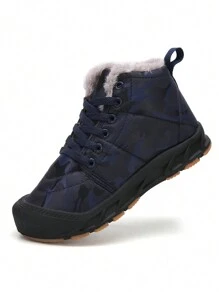 冬天溫暖毛絨內襯休閒孩子們靴子 - 藍色 - 查看 3
