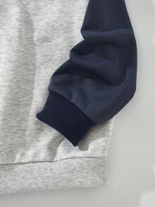 SHEIN EZwear 大碼字母刺繡插肩袖運動衫 - 彩色 - 查看 5