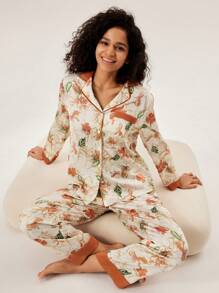 LUVLETTE Conjunto de pijama de satén - Multicolor - Ver 6