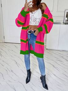 SHEIN Essnce Áo khoác cardigan thả vai nhiều màu - Nhiều màu - Xem 5