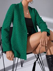 SHEIN Essnce Shawl Collar Single Button Blazer