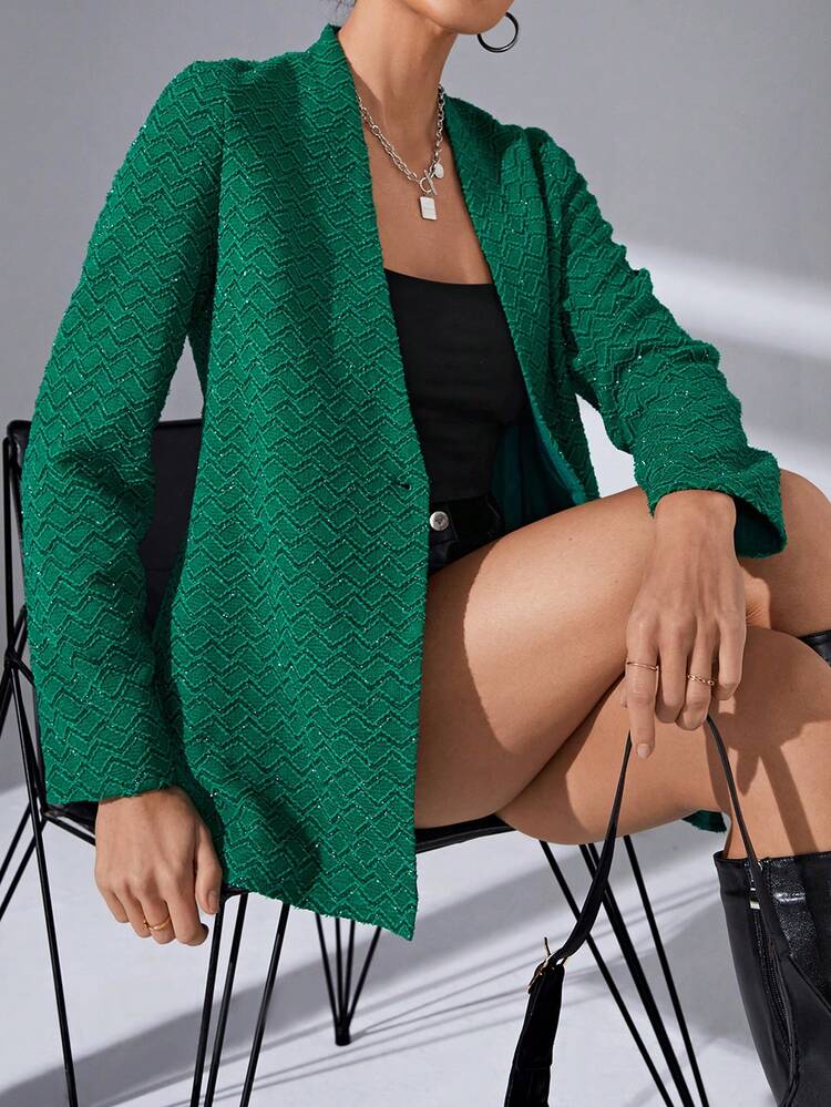 Shawl Collar Single Button Blazer