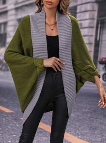 SHEIN LUNE 双色蝙蝠袖开衫 - 彩色 - 查看 1