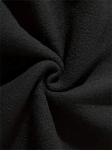 男士標語圖案加絨內裏運動衫 - 深灰色 - 查看 3