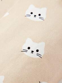 Cozy Pixies 女嬰卡通圖案毛絨套頭衫和褲子