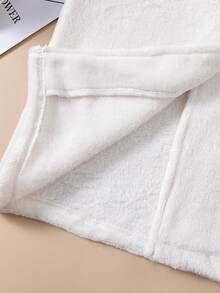 Chica Joven Bata con bordado de dibujos animados con diseño de oreja 3D con capucha con cinturón forro polar - Blanco - Ver 4