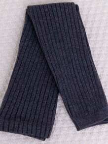 女小童素色羅紋緊身打底褲 - 深灰色 - 查看 5