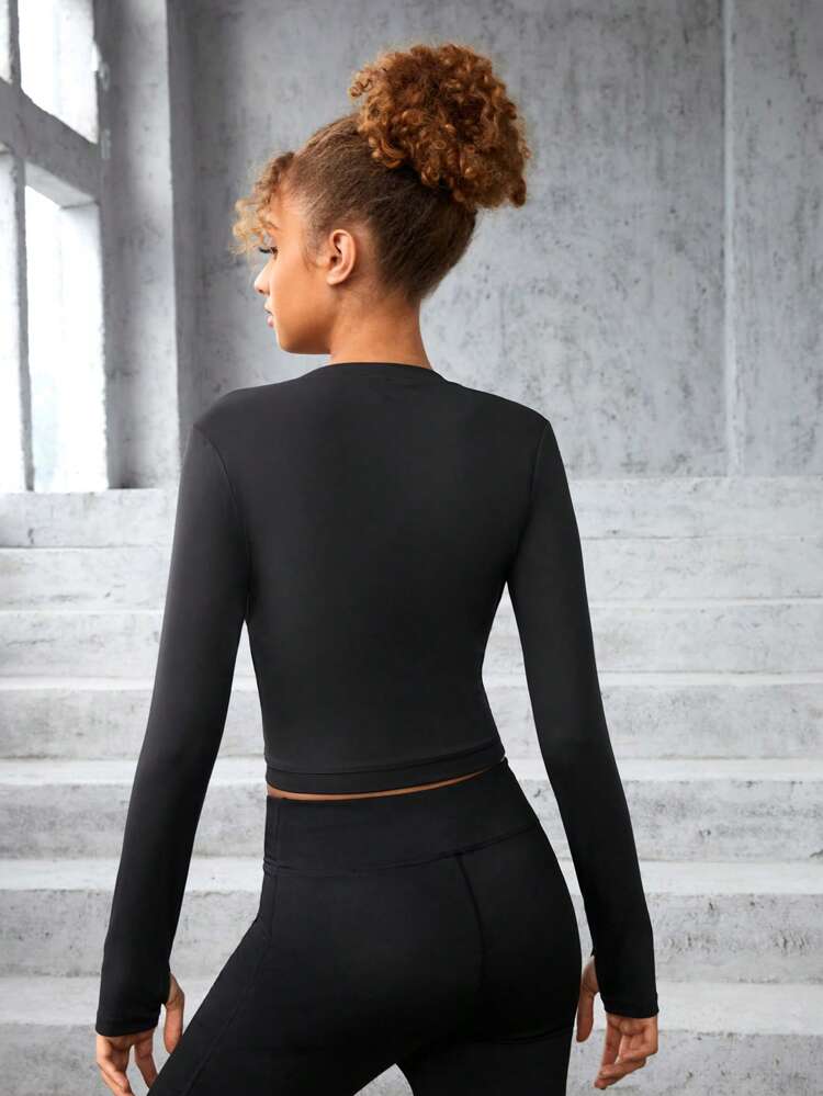 Teen Girl Solid Wrap Cross Crop Tee