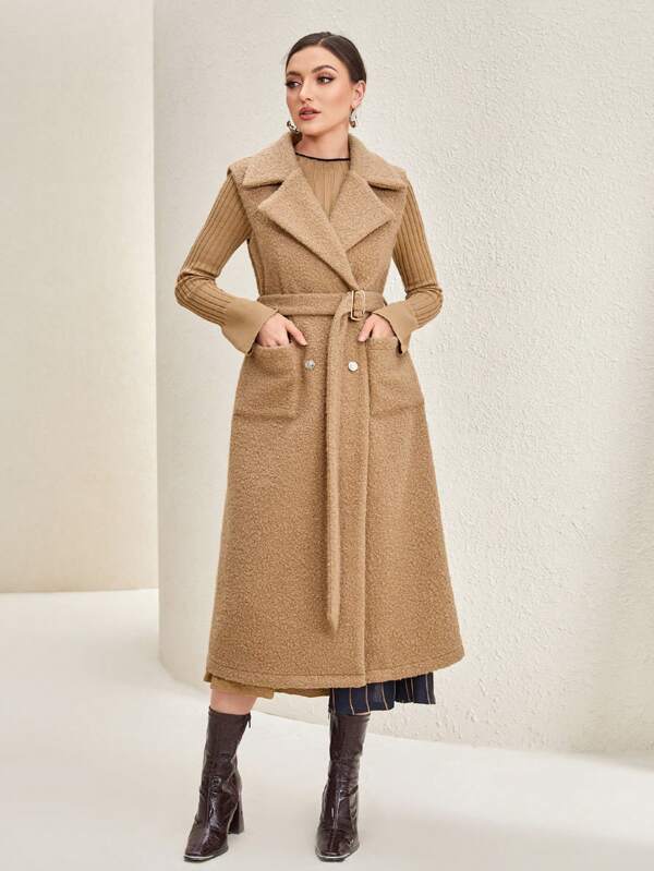 Mulvari Lapel Neck Belted Overcoat