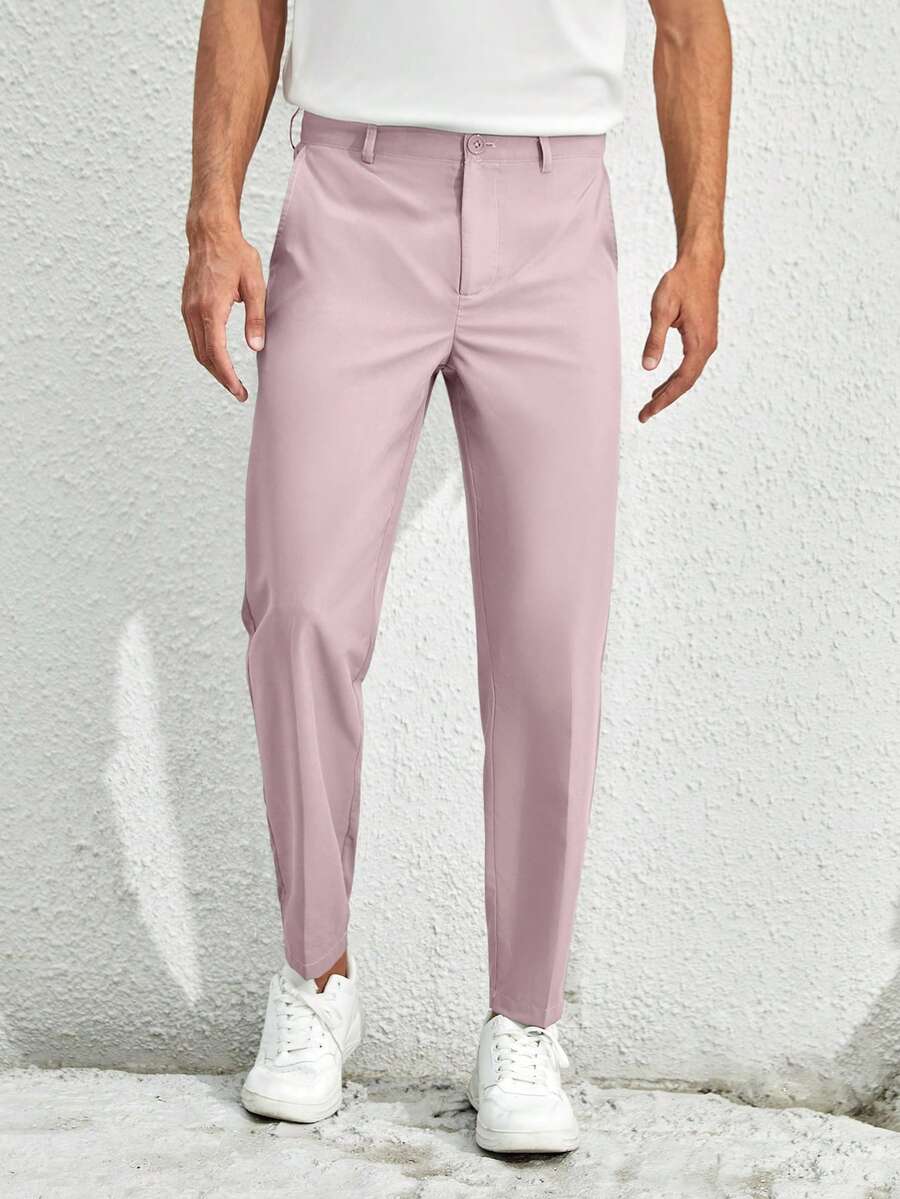 Manfinity NiteLyfe Nam Túi nghiêng Chất rắn Quần tây - Hồng - Xem 1