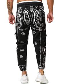 Manfinity Men Paisley Cargo Trousers - Black - View 2