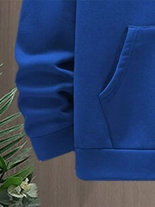 Manfinity EMRG Bộ quần jogger và áo hoodie có dây rút hình mặt cười hoạt hình cho nam - Màu xanh lam - Xem 5