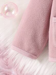 嬰兒女童優雅刺繡花邊長袖夾克,日常秋冬款 - 淡紫色 - 查看 6