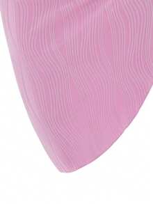 Solid Ruffle Trim Knot Side Cover Up Skirt - Pink - View 3